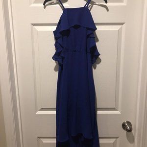 GB Girls Size 8 Blue High Low Off The Shoulder Dress